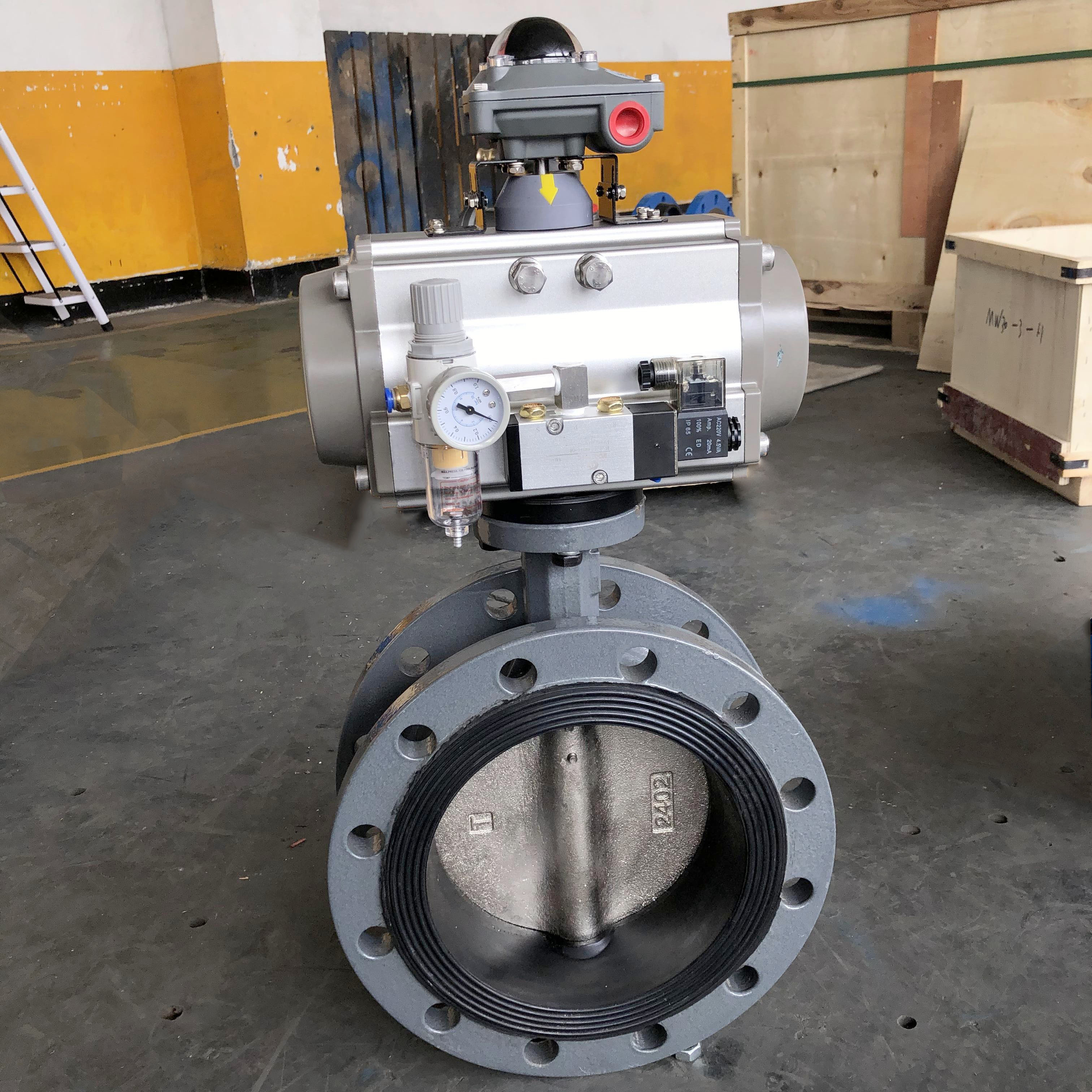 不銹鋼氣動dn200快裝蝶閥、粉體氣動蝶閥